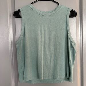Lululemon Classic Fit Tidewater Teal Cotton Blend Tank Top Size